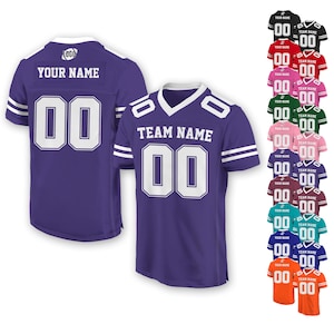 Nome e numero della squadra personalizzati, maglia da football per adulti e bambini, maglia da football personalizzata, vestito per il giorno della partita per i fan del football americano