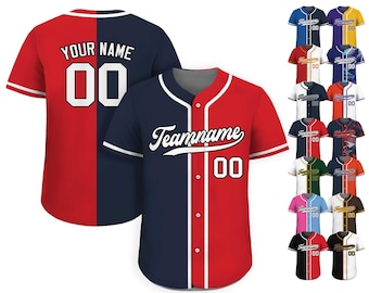 TOPTIE Custom Design Maillot de Baseball pour Hommes Bouton Complet