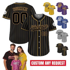 Personalized Button Down Jersey For Adult Youth Preschool, Custom Baseball Jersey Shirt with Name Number, Matching Uniform Game Day Outfit