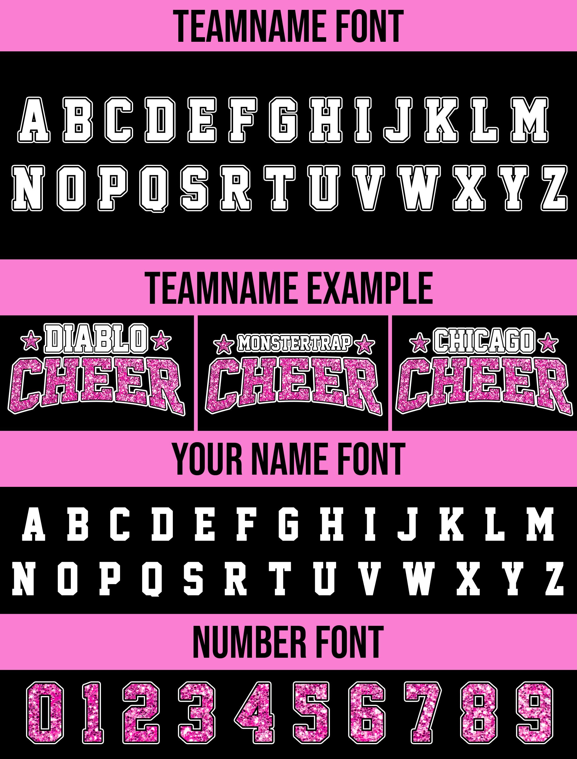 Personalisiertes Glitzer-Baseball-Trikot mit Teamnamen und -nummer für Erwachsene und Kinder, Cheerleading-Shirt mit individuellem Namen für Cheerleader, Faux Cheer Glitter Jersey