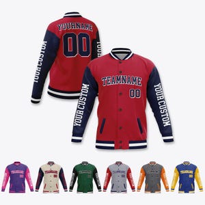 Custom Baseball Jacket Letterman College for Men Women Youth, Custom Team Name Number Baseball Gift, Personalized Adult Varsity Jacket