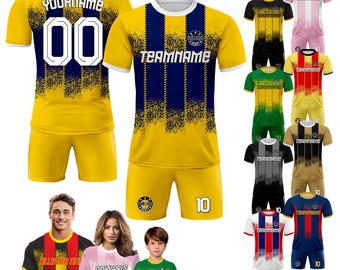Custom Team Soccer Jersey for Boy Girl Adult Team Uniform, Personalized Jersey with Team Name Number Logo Custom Youth Soccer Jersey Gift
