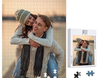Personalized Jigsaw Puzzle, Custom Couple Photo Keepsake Wedding 120 200 520 1000 1500 Pieces, Valentine’s Gift for Boyfriend Husband
