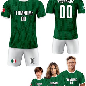 Custom Mexico Soccer Jersey for Men Women Youth Kid Uniform Shirt for Fan Player, Personalized Name Number Logo National Soccer Jersey Shirt
