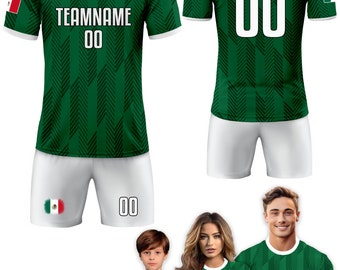 Custom Mexico Soccer Jersey for Men Women Youth Kid Uniform Shirt for Fan Player, Personalized Name Number Logo National Soccer Jersey Shirt