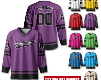 Personalized Ice Hockey Jersey For Men Women, Custom Name Number Hockey Jersey Shirt, Hockey Jersey Sport Team Uniform for Hockey Fans Gift