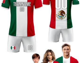 Custom Mexico Soccer Jersey for Men Women Youth Kid Uniform Shirt for Fans Player Personalized Name Number Logo National Soccer Jersey Shirt