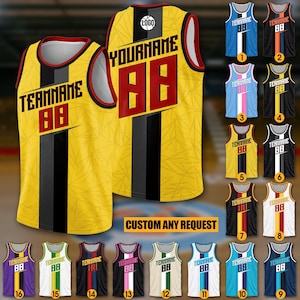 Personalized Basketball Jersey with Team Name Player Name and Number, Basketball Tank Top Customized Basketball Jersey Uniform for Fans