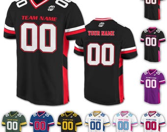 Camiseta de fútbol personalizada con nombre y número de equipo para adultos y niños, camiseta de fútbol personalizada, camiseta de malla de manga corta con cuello en V, fútbol universitario