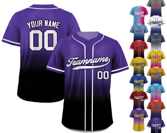 Gradient Custom Baseball Jersey With Teamname Name Number, Jerseys