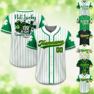 Personalized Name St Patrick&#39;s Day Baseball Jersey for Adult Kid, Custom Color Shamrock Jersey, St. Patrick&#39;s Day Outfit Party Gift for Fans