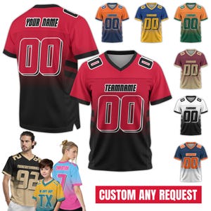 Personalized Football Jersey with Team Name Number Custom team uniform Men football Fan Jersey Concert Outfit College Football Game Day