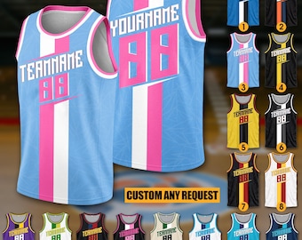 Custom Team Name Number Basketball Jersey Tank Top for Men Women