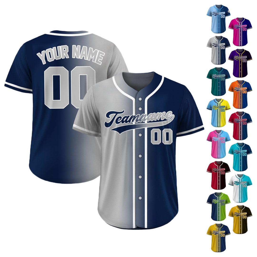 Custom Baseball Jersey Gradient With Teamname Name Number, Custom