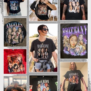 Custom Bootleg Rap Tee, Custom Girlfriend Face Shirt, Custom Photo 90s ...