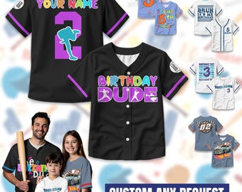 パーソナライズされた誕生日男の子用野球ユニフォーム、カスタムキッズ誕生日ギフト野球ユニフォーム、野球ナンバーTシャツ誕生日衣装