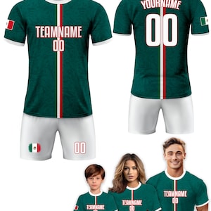 Custom Mexico Soccer Jersey for Men Women Youth Kid Uniform Shirt for Fans Player Personalized Name Number Logo National Team Soccer Jersey