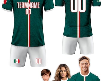 Custom Mexico Soccer Jersey for Men Women Youth Kid Uniform Shirt for Fans Player Personalized Name Number Logo National Team Soccer Jersey