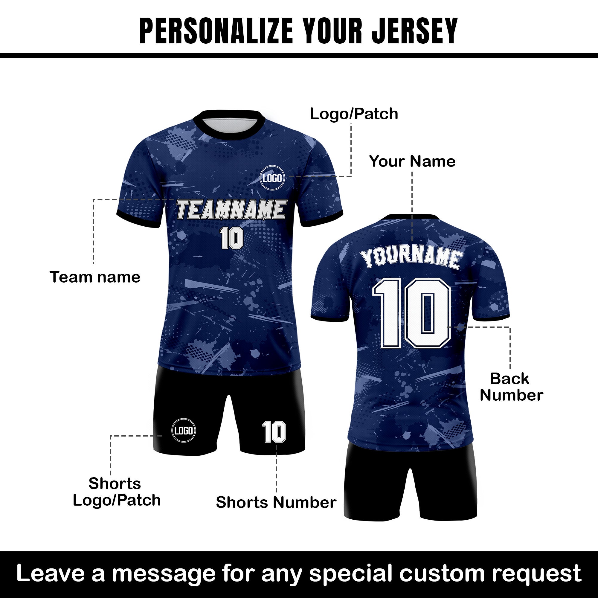 Maillot De Foot Personnalisable HDSD – Polyester, Col V, Pour Adultes Et Enfants, Avec Logo/nom D'équipe