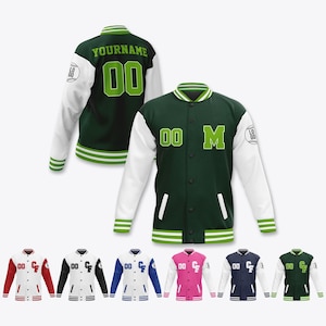 Personalized Adults Kid Name Varsity Unisex Jacket, Customized Baseball Jacket Letterman College Personalized Initials & Name Varsity Jacket