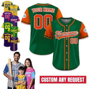 Personalized Baseball Jersey Uniform For Baseball Fans Lovers, Custom Team Name Logo Number Baseball Jersey, Gift for Men Women Youth Kid