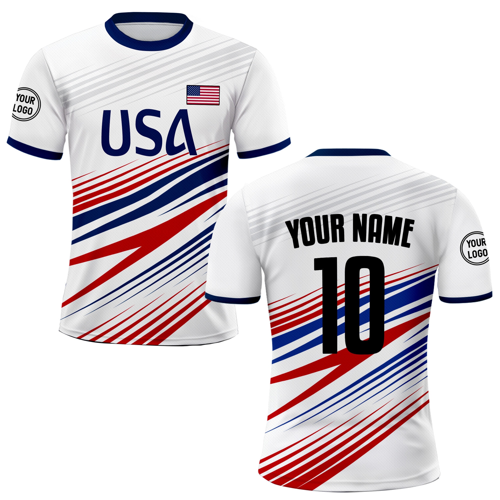 Custom USA Soccer Jersey for Men Women Youth Kid Uniform Shirt for Fans