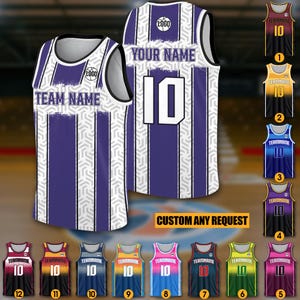 Personalisiertes Team Name & Nummer Logo Basketball Jersey für Erwachsene Kinder, kundenspezifisches Basketball Jersey für Spieltag Outfit, Basketball-Fangeschenke