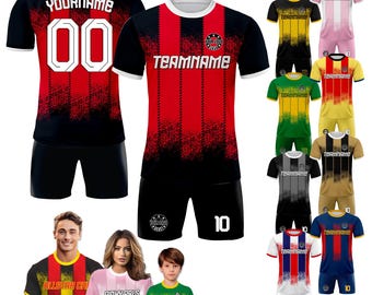 Custom Name Soccer Jersey for Boy Girl Adult Team Uniform, Personalized Jersey with Team Name Number Logo, Custom Boy Soccer Jersey 2025