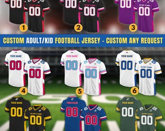 Personalized Team Name Number Logo Football Jersey Shirt For Men Women Youth Kid, Custom Football Team Jersey Gifts For Football Fans