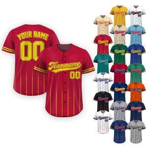 Custom Baseball Jersey with Team Name Number, Jersey Shirt for Men Women Youth Kid, Gifts for Baseball Fans, Game day outfit Uniform