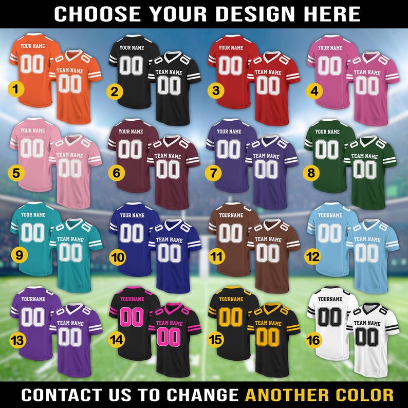 Maillot de football américain personnalisé homme, femme, jeune, enfant, maillot de football personnalisé, nom de l'équipe personnalisé, numéro, logo, maillot de l'équipe de football orange image 4