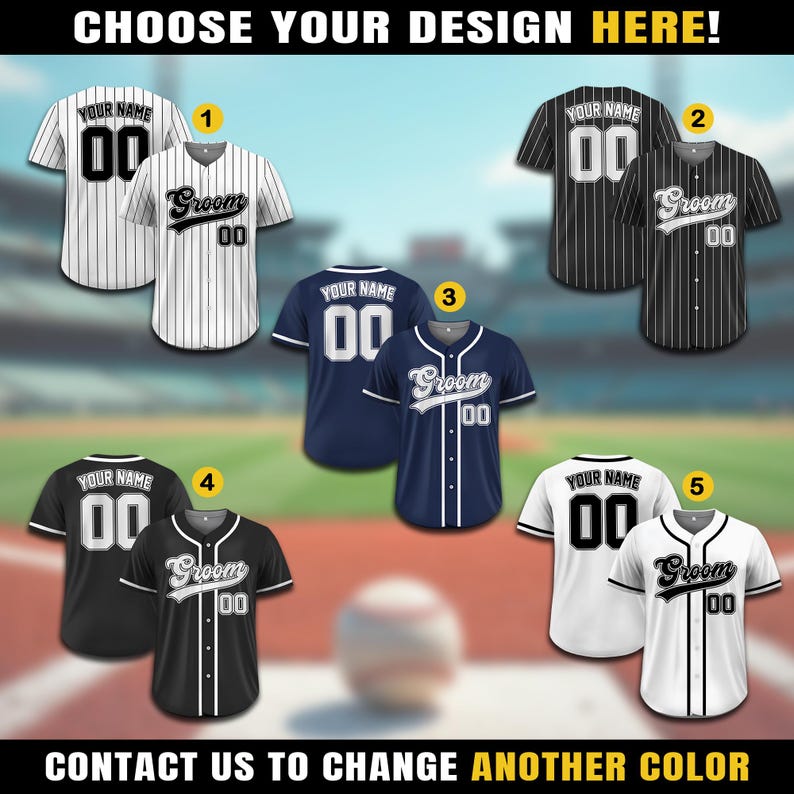 Personalisierte das Bräutigam Groomsmen Team Baseball Jersey, benutzerdefinierte Trauzeuge Jersey, Jersey für Verlobung Ehepaar, Hochzeit Jersey Bild 3