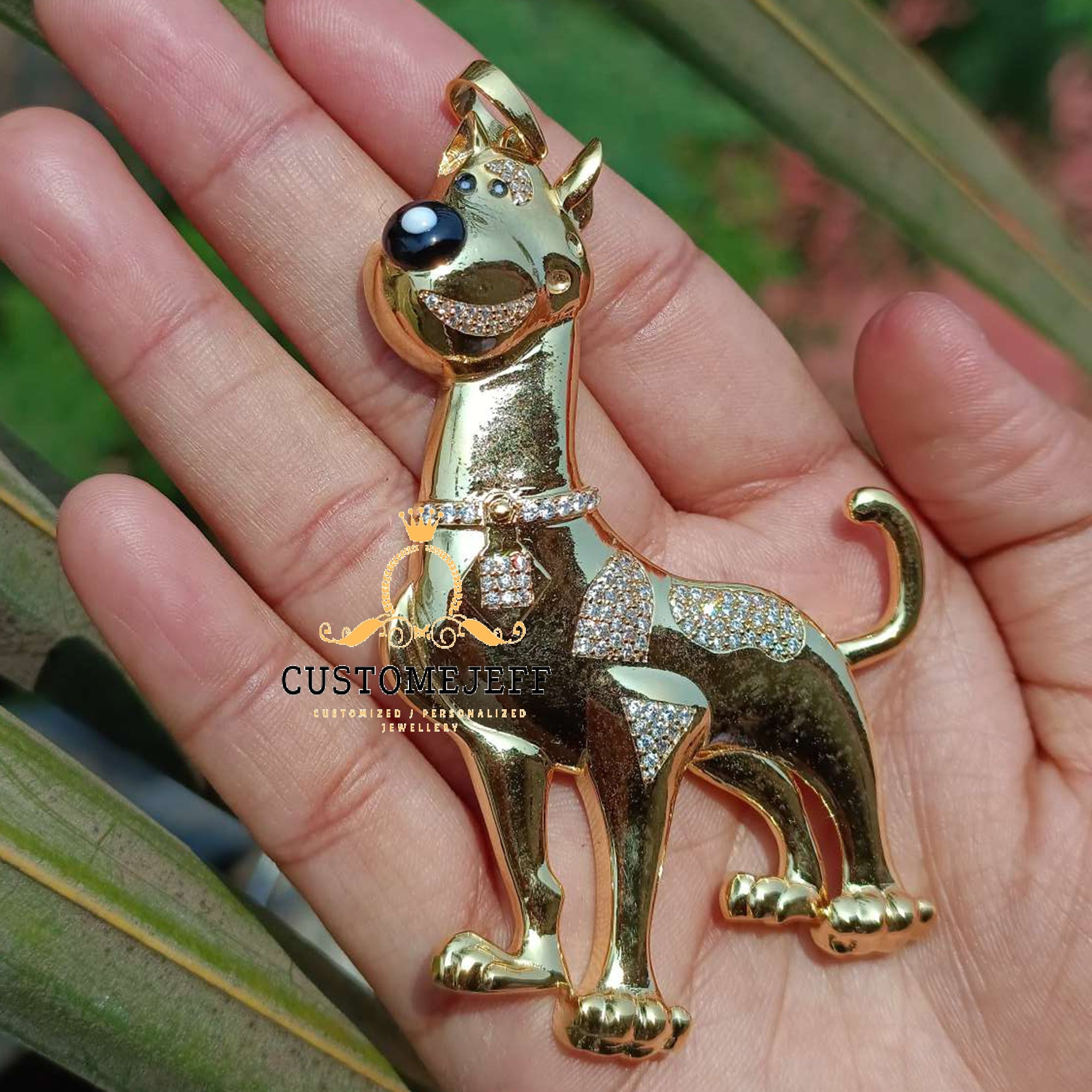 Diamond Moissanite 14K Yellow Gold Over Scooby Doo Cartoon Dog Retro Classic Charm Pendant 3.5 Etsy