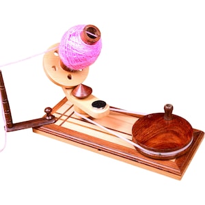 Handmade Beech Wooden Yarn Winder Hand-Operated Knitting And Crocheting Yarn Center Pull Ball Winder Swift for Heavy Duty & Knitter Gift