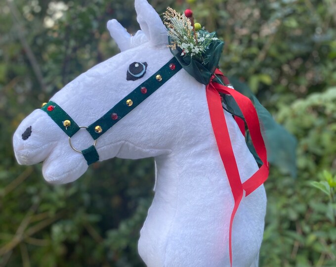 White Hobby Horse With Christmas Tack Etsy