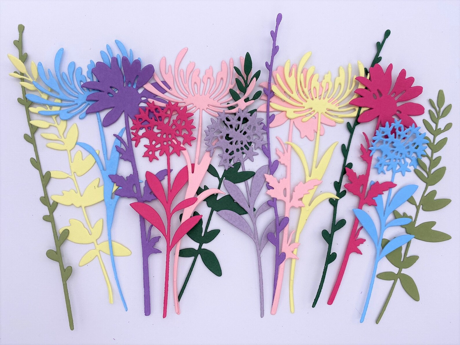 Wildflower Stem Die Cuts 15 Pieces Card Making Scrapbook Etsy