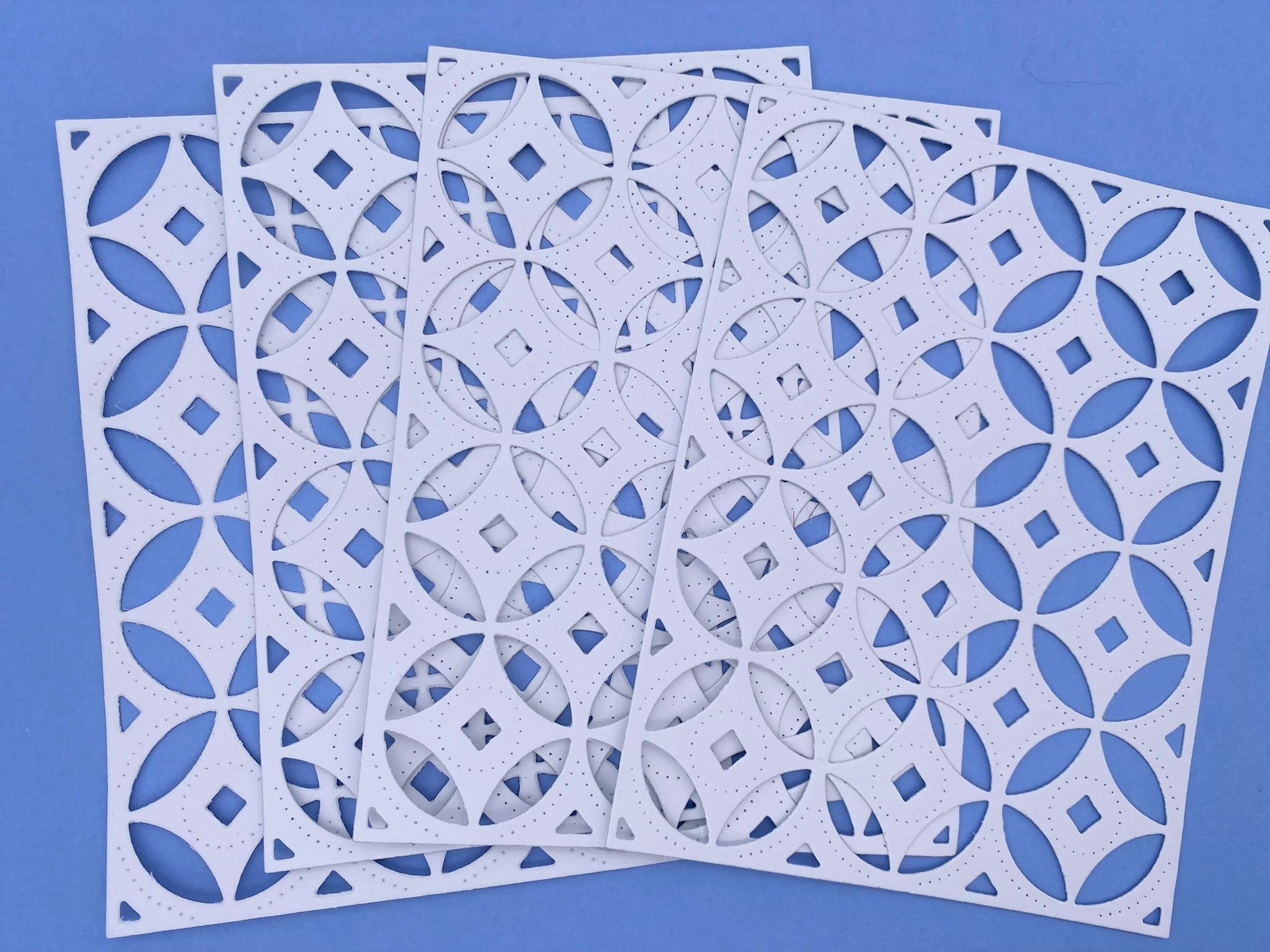 Decorative Circles Card Background Die Cuts 4 Pieces Choose Etsy