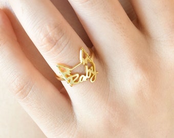 Haustier Name Ring, Haustier Ohren Ring, personalisierte Hunde / Katzenohren, Hunde Name Ring, Haustier Gedenkgeschenk, Geschenk für Tierliebhaber, Geburtstagsgeschenk für sie