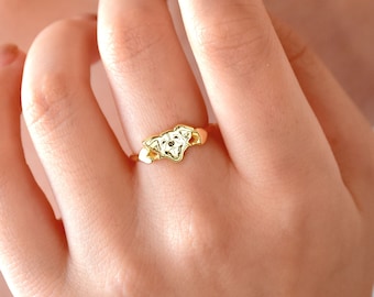 Benutzerdefinierte Pet Portrait Ring, Hund Katze Ring, personalisierte Haustier Foto Ring, Katzen Schmuck, Haustier-Liebhaber-Geschenk, Haustier-Memorial, Geburtstagsgeschenk, Geschenk für sie