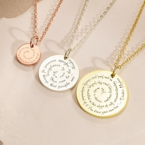 Gepersonaliseerd citaat tekstketting, berichtketting, mantra schrifttekst boek liedtekst, teksttekst liedtekst, kerstcadeau