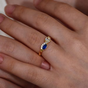 Double Birthstone Ring, Infinity Ring, Dainty Marquise Birthstone Ring, Mother Daughter Ring, Best Friend Gift, Christmas Gift for Her
