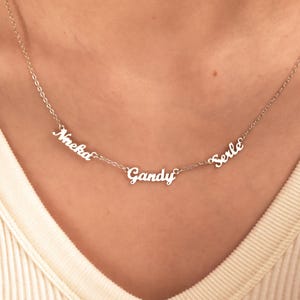 Collar personalizado con varios nombres, collar para mamá con nombre de niño, collar con nombre familiar, collar de amistad, regalo de cumpleaños, regalo para la abuela.