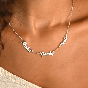 Mehrere Namen Halskette, benutzerdefinierte Familie Name Halskette, neue Mutter Halskette mit Kinder Name, Freundschaft Halskette, Weihnachtsgeschenk, Oma Geschenk für Sie