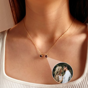 Collar con proyección de fotos, collares con fotos personalizados, joyas con imagen en el interior, collares conmemorativos, regalos de aniversario, regalos de cumpleaños, regalos para ella