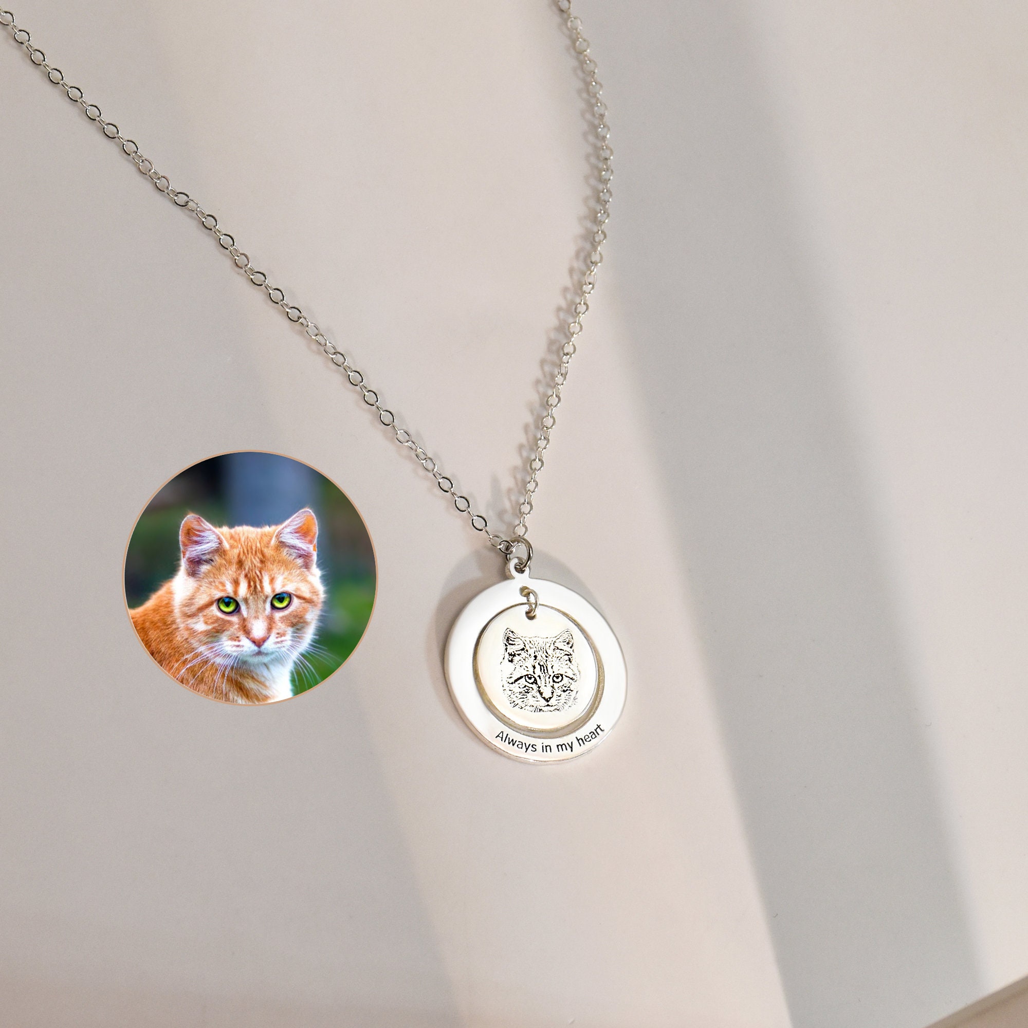 thumbnail image 2 of Callie Personalized Pet Memorial Necklace - Custom Fur & Photo Jewelry For Dog & Cat Lovers 2 of 12