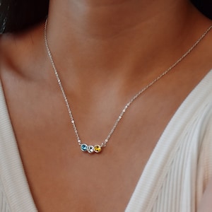 Family Birthstone Necklace, Personalized Gifts for Mom, Couples Necklace, Birthstone Jewelry Gift, Birthday Bridesmaid Gift, Gift for Mom