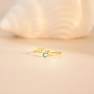 Zodiac Birthstone Ring, Constellation Ring, Dainty Birthstone Ring, Adjustable Ring, Zodiac Jewelry,Birthstone Jewelry,Birthday Gift for Her