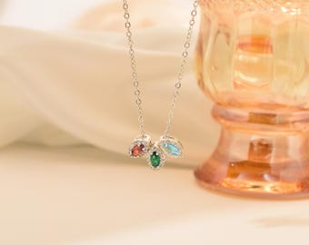 Personalized Family Birthstone Necklace, Multiple Birthstone Necklace, Family Gift for Mom, Birthstone Jewelry,  Grandma Gift for Her