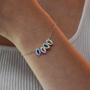 Birthstone Bracelet for Mom, Mothers Birthstone Bracelet, Family Birthstone Necklace, Multi-Birthstone Bracelet, Mother&#39;s Day Gift for mum