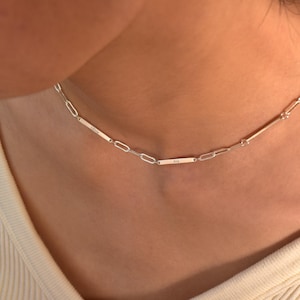 Personalized Bar Name Necklace, Multiple Name Necklace,Engraved Name Necklace with Paperclip Chain,Family Necklace,Mom Necklace,Gift for Her